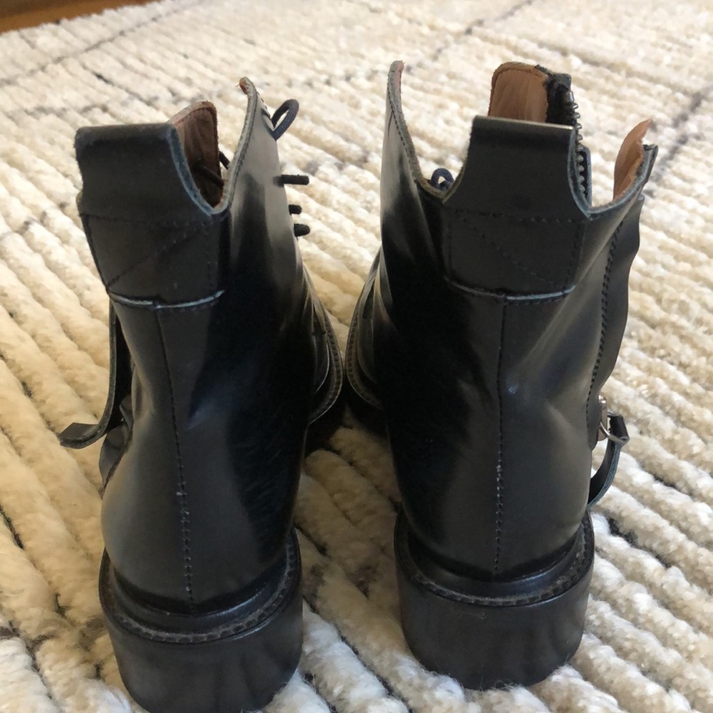 Acne Black Lace-Up Leather Boots - Picture 6 of 8